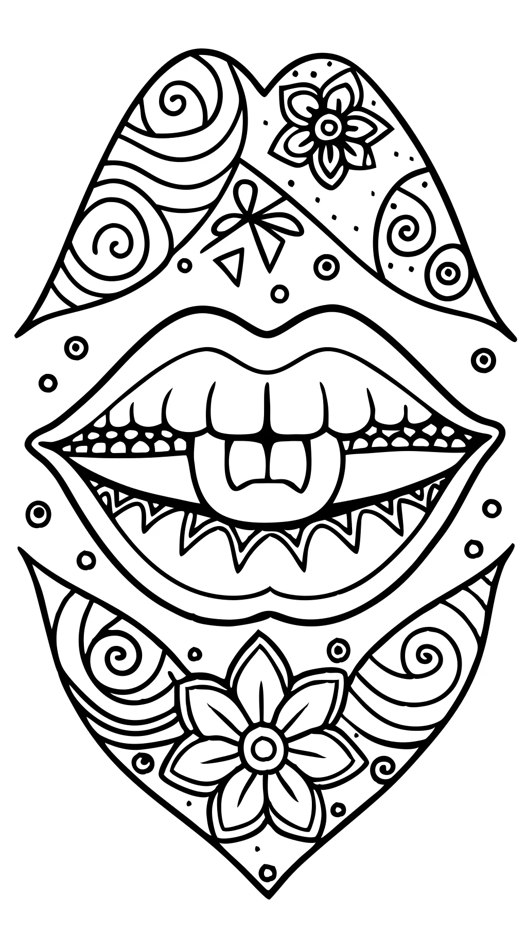 lips coloring page